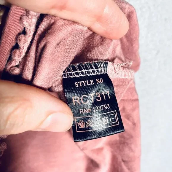 Pol Top Womens S Peach Cotton Blouse Costal Cowgirl Boho Fringe - Picture 6 of 13